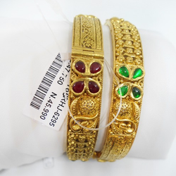 916 Gold Traditional Bangles For Women RHJ-6295