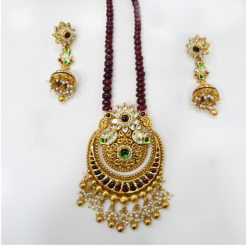 916 Gold Antique Bridal Necklace Set RHJ-3381