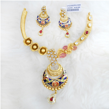 Gold Antique Jadtar Necklace Set RHJ 5260
