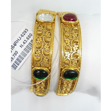 916 Gold Antique Designer Kada Bangle RHJ-6293