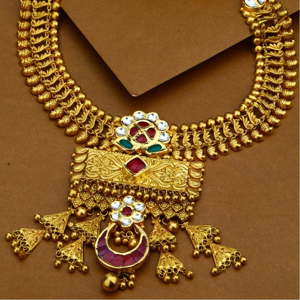 22KT Gold Antique Bridal Necklace Set