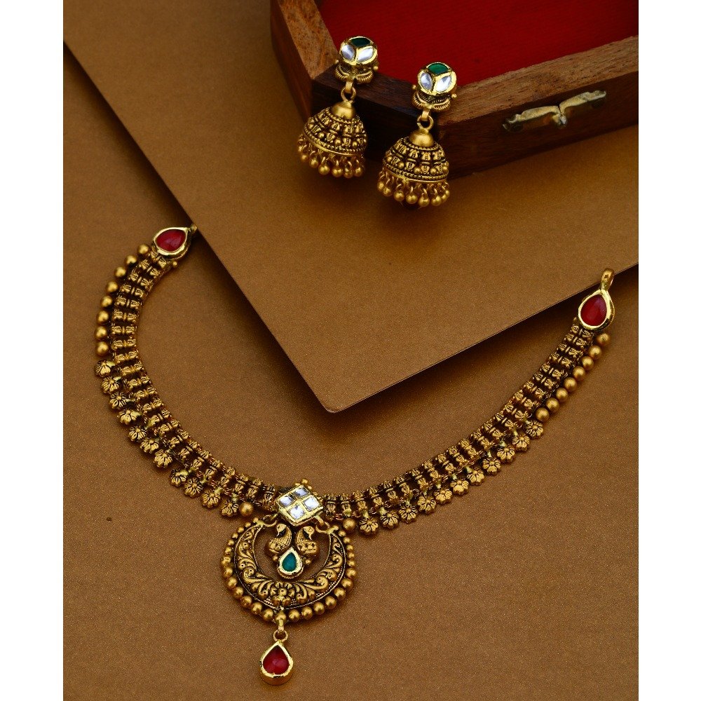 22KT Gold Antique Traditional Necklace Set